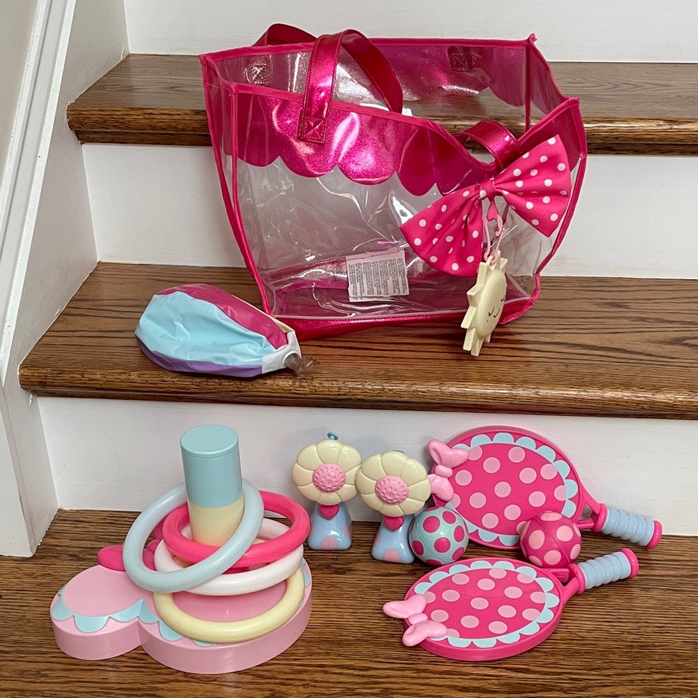 Minnie Mouse Pink Polka Dot Toy Set with Clear Bag